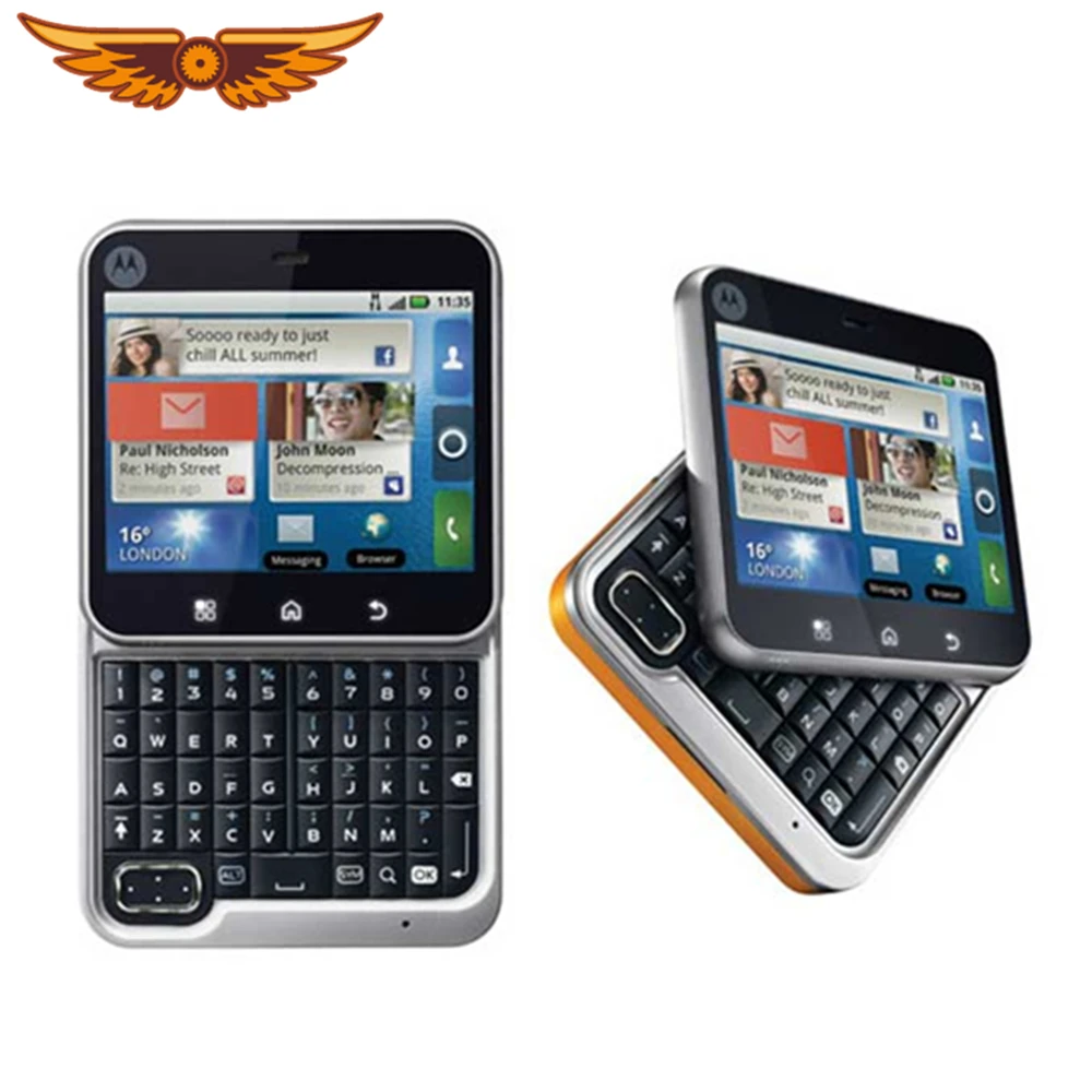 Оригинальная Motorola FlipOut MB511 GSM 2 8 дюймов QWERTY клавиатура 3.15MP камера WIFI FM радио Android