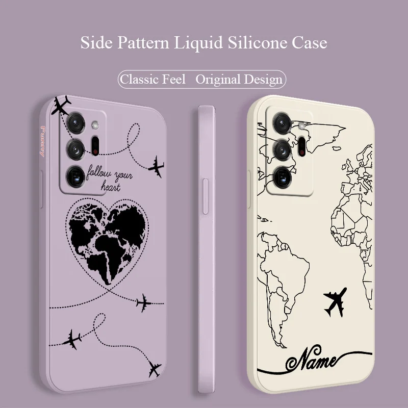 World Map Liquid Phone Case For Samsung Galaxy A72 A52 A42 A32 A22 Camera Soft Back Cover On A21S A02S A12 A02 A71 A51 A41 A31
