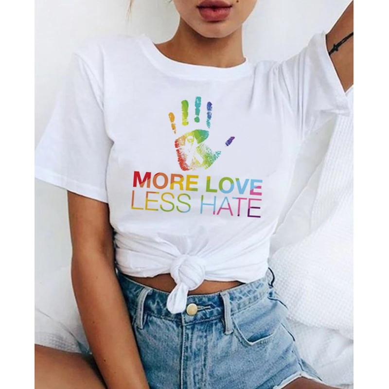 Футболки с надписью More Love Less Hate для девочек черная футболка Lives Matter Женская