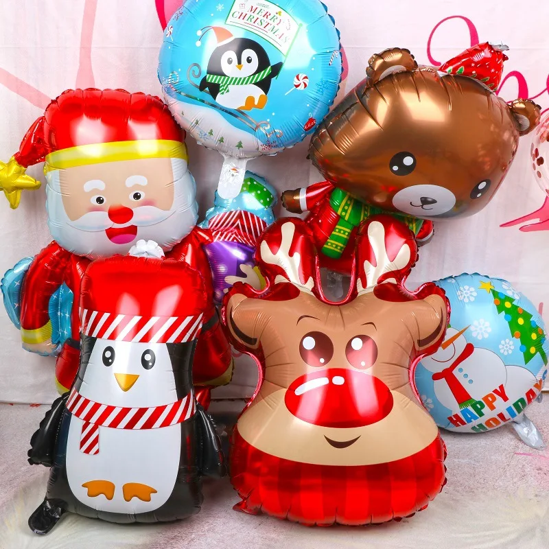 

Merry Christmas Aluminum Film Balloons Santa Claus Snowman Navidad Elk Happy Christmas Balloons Home Birthday Party Decoration