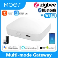 moes zigbee smart multi mode gateway wifi bluetooth hub smart home bridge tuya smart life app control for alexa google home