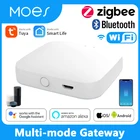 Шлюз Moes ZigBee для умного дома, многорежимный хаб с поддержкой Wi-Fi и Bluetooth, с управлением через приложение