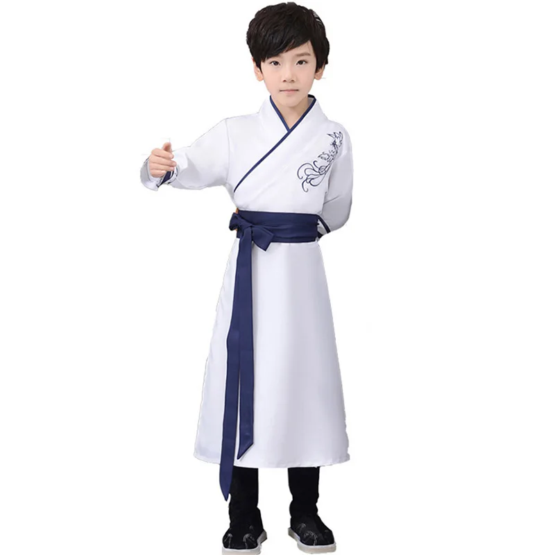 Boy Blue Suit Древний Hanfu детский танцевальный костюм для взрослых, народное платье для девочек и мальчиков, традиционная китайская одежда, стильные праздничные наряды, нарядная сцена - Цвет: Boy Blue Suit