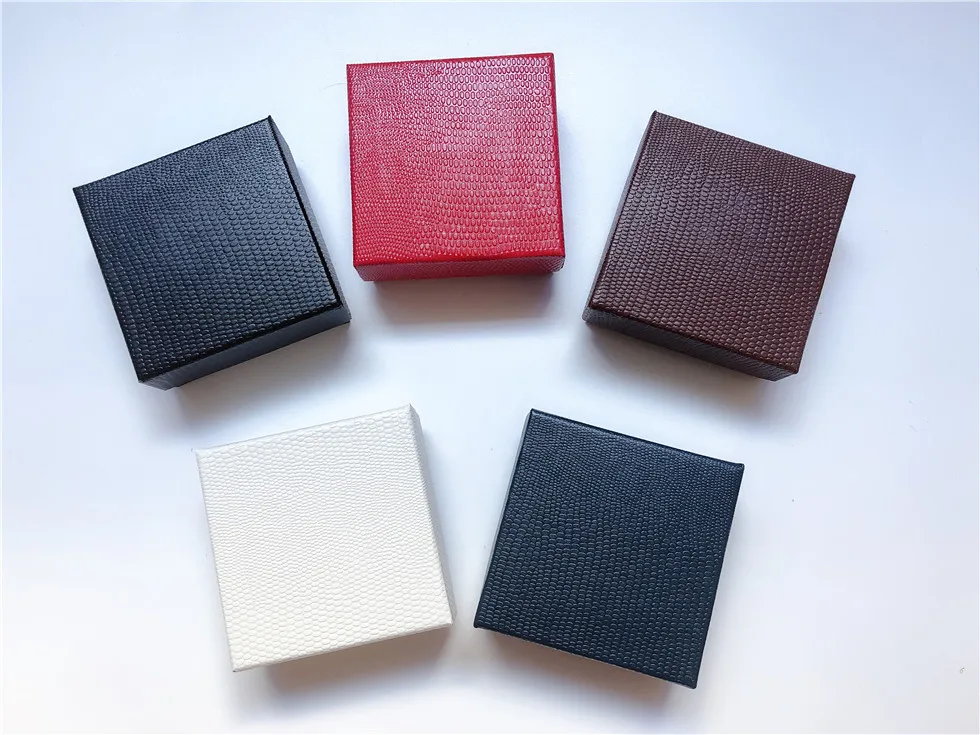 

Fashion Luxury Square Lizard Pattern Jewelry Box Ring Earrings Bracelet Necklace Present Gift Box Case Package
