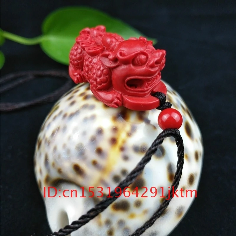 

Ожерелье, китайские ювелирные изделия, Cinnabar, модные подарки Pixiu, органический резной ручной амулет тигра, женский очаровательный красный на...