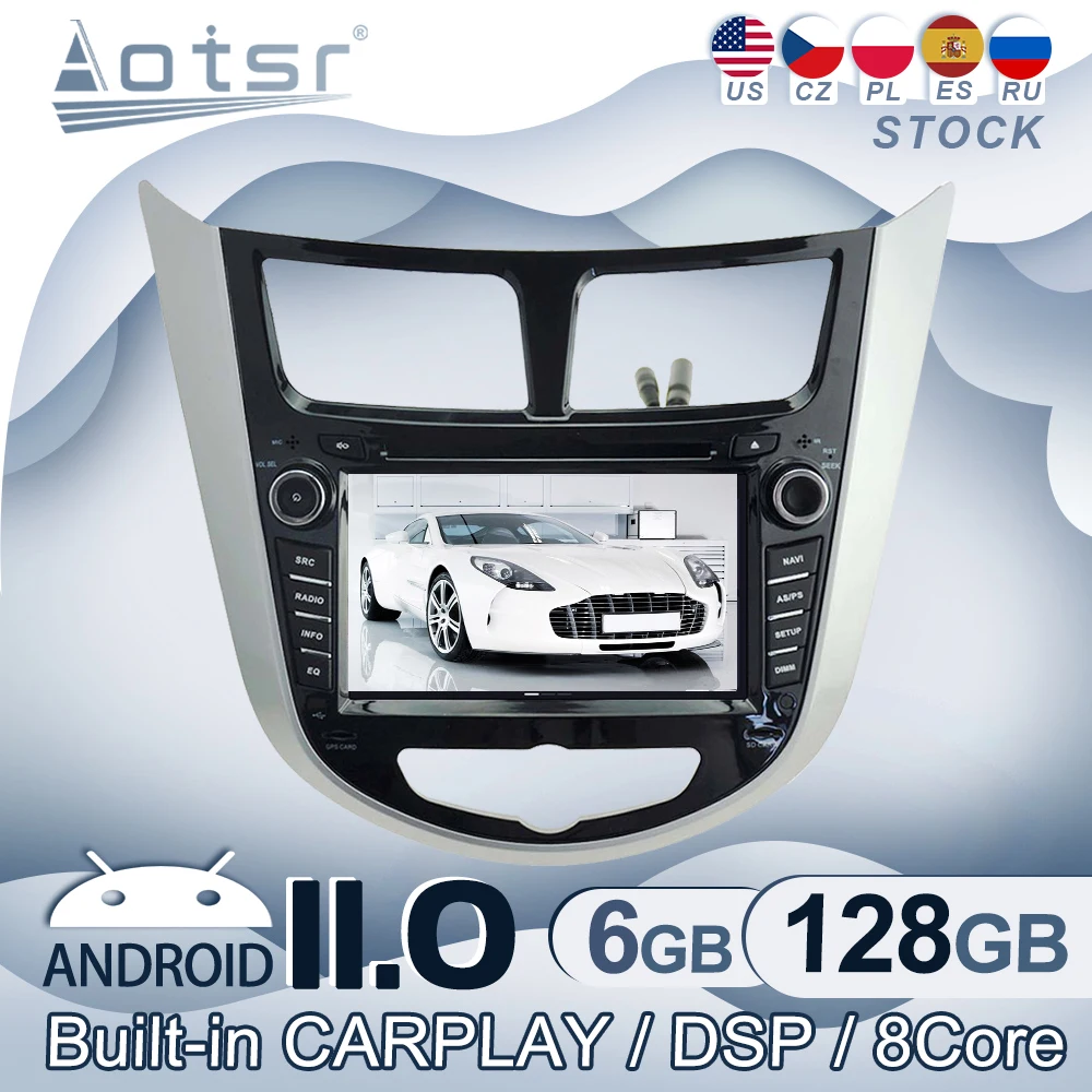 

Автомагнитола для Hyundai Verna, мультимедийный видеоплеер на Android 11, с GPS, стереозвуком, CD-проигрывателем
