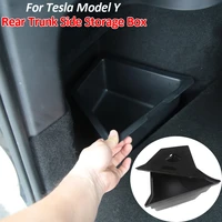 car accessories for tesla model y rear trunk side storage box fire extinguisher partition board left right organizer with cover
