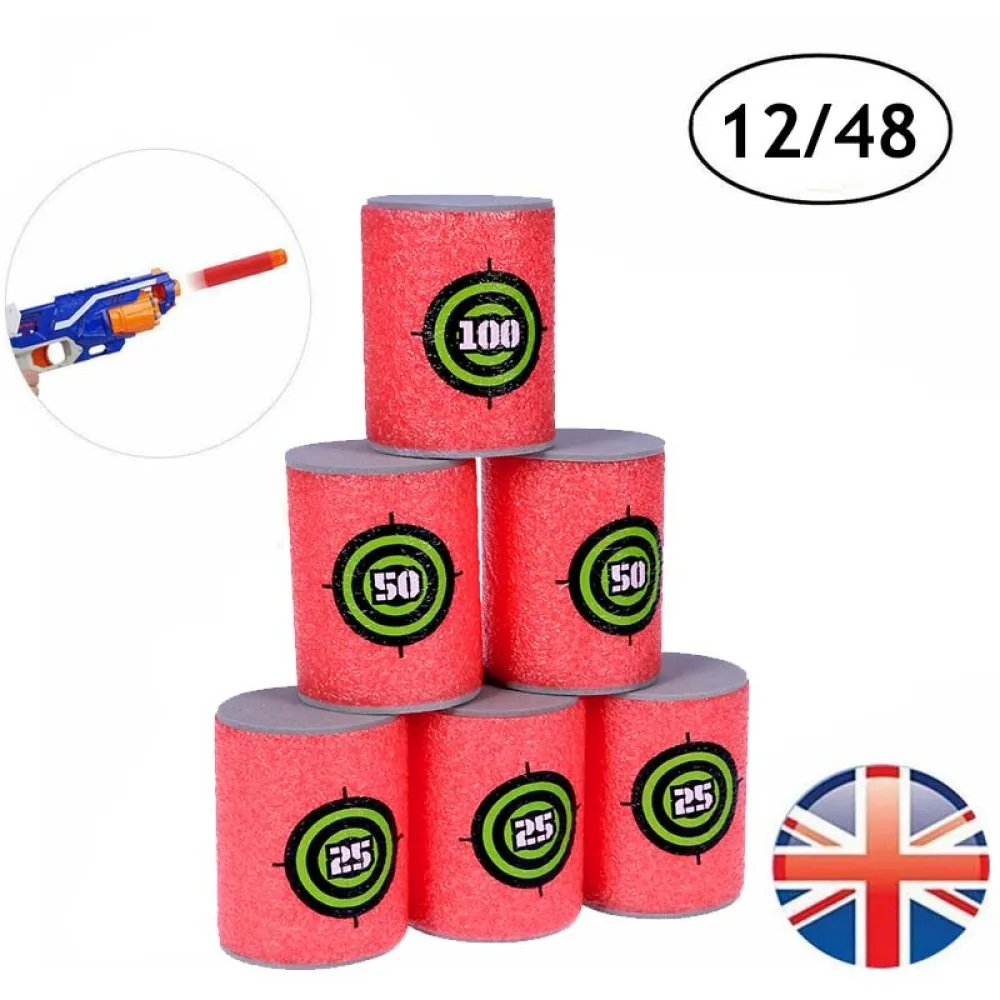 

VORCOOL 12pcs EVA Target Cans for Guns Games Bullet Bow Shoot Dart Blasters
