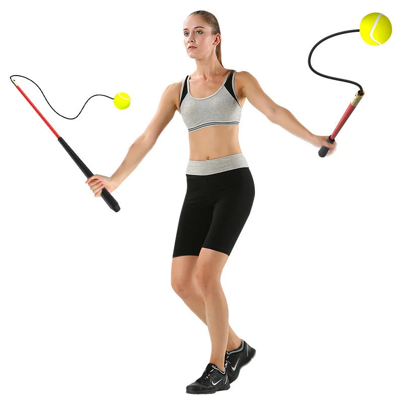

Square Dance Middle-aged Elderly Fitness Ball Throwing Ball Jumping Bouncing Elastic Ball Handle Line Tennis Frozen Shoulder