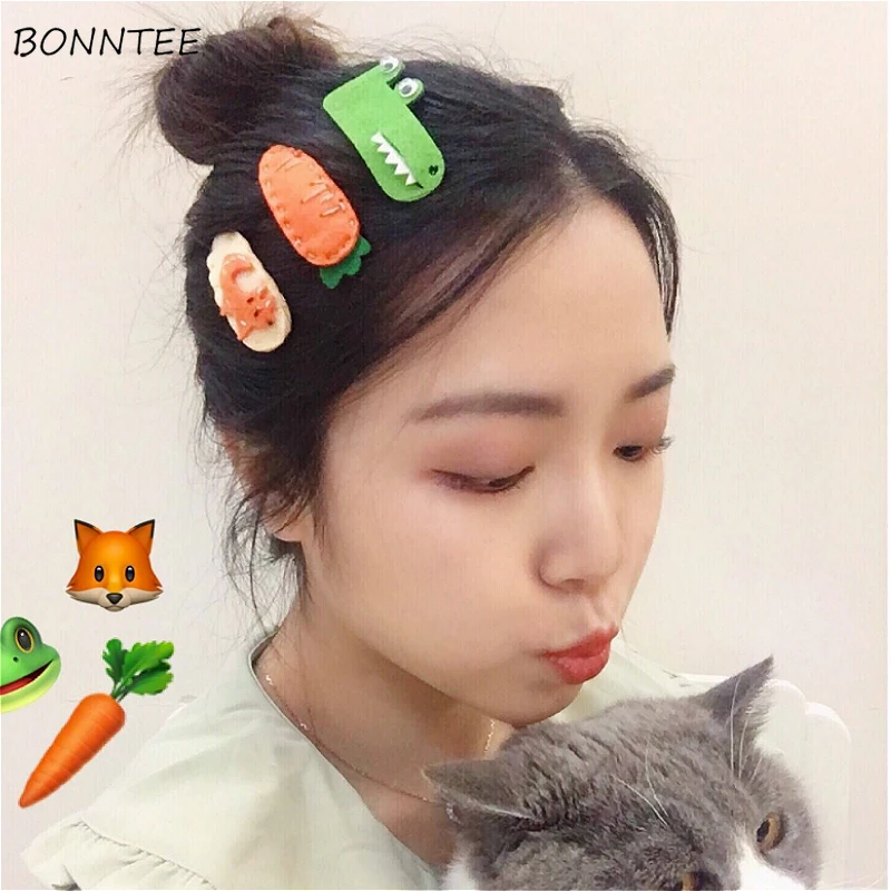 

4pcs/set Headwear Women Ulzzang Cartoon Kawaii Girl Styling Accessories Colorful Princess Fashion Lovely Lady Hairpins Hair Pins