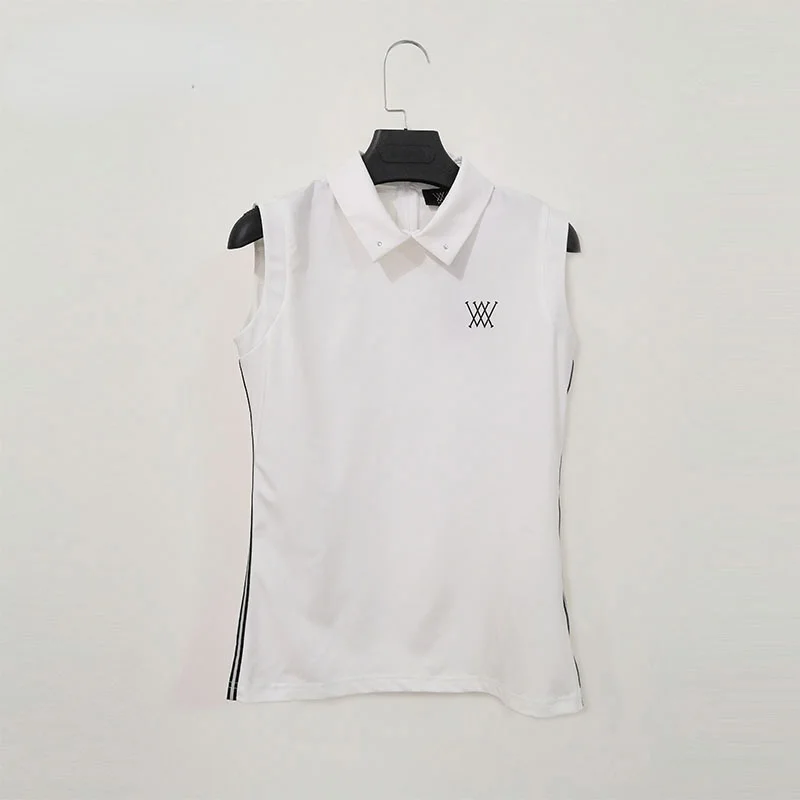 

Женская рубашка без рукавов Golf, облегающая Удобная дышащая и быстросохнущая одежда с отложным воротником, уличный топ из Джерси