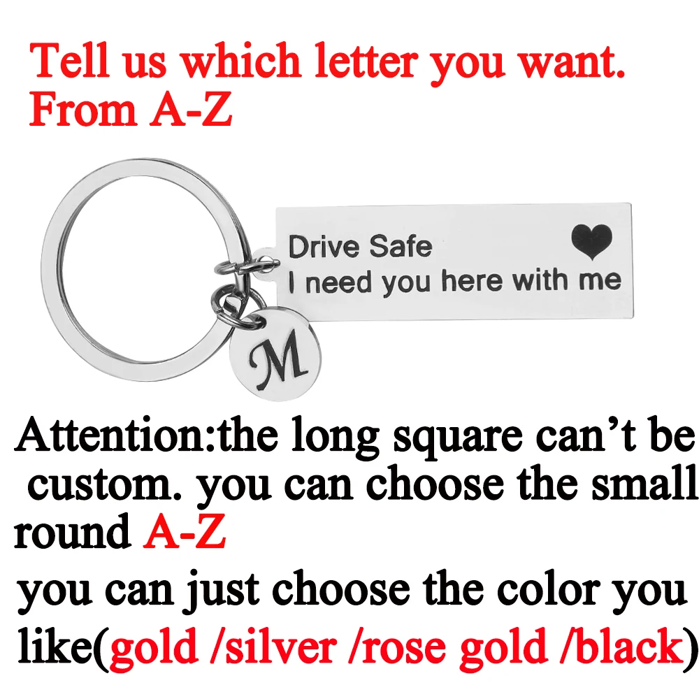 Drive safe A-Z Персонализированные фото брелок-календарь на заказ подарок Выгравированная Дата имя нержавеющая сталь брелок Выпускной юбилей день рождения - Цвет: Drive safe A-Z