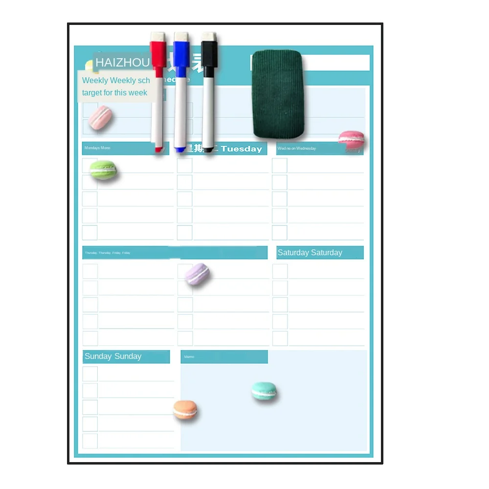 А3 Магнитная белая доска Еженедельный ежемесячный планировщик магнит на