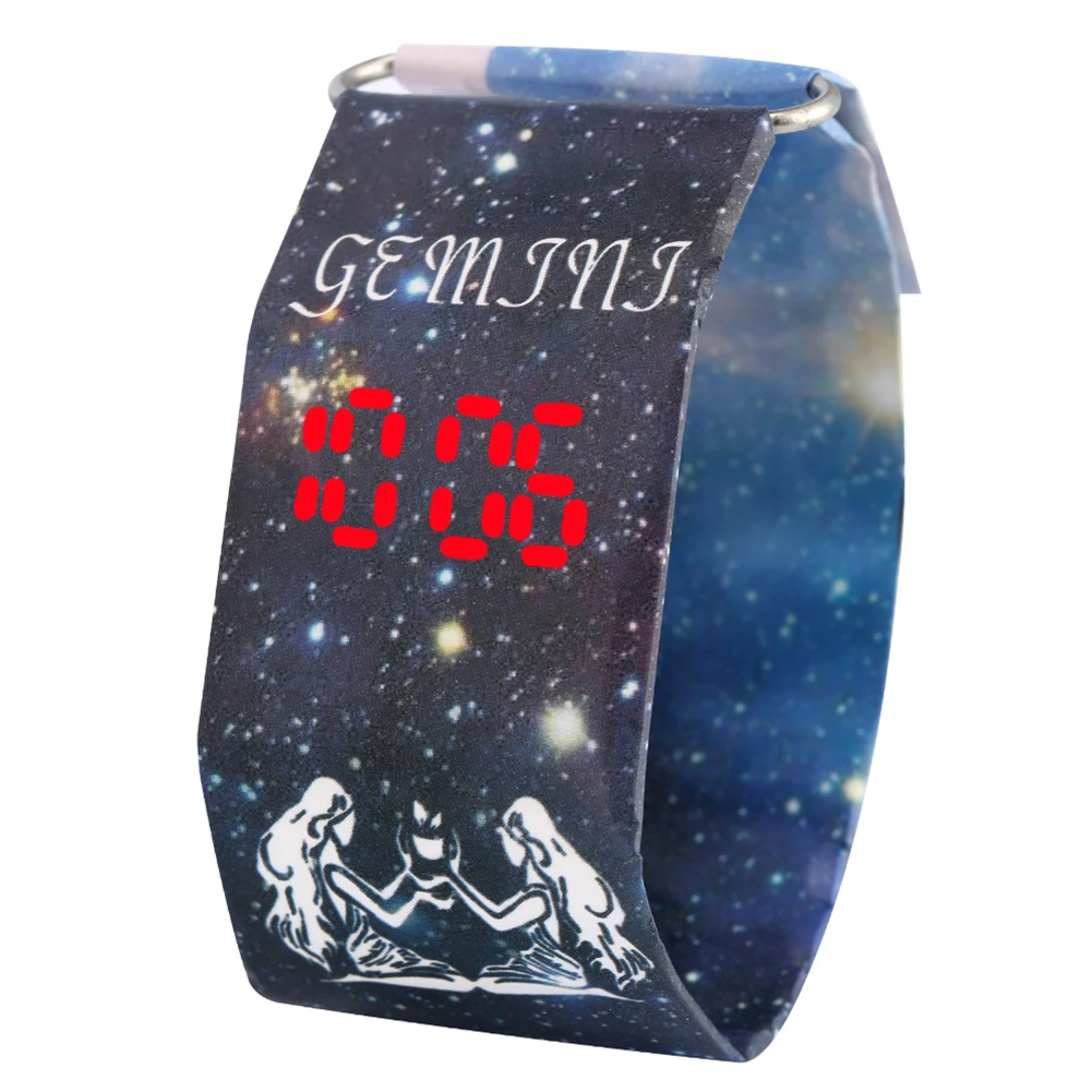 Креативные бумажные часы с двенадцатью созвездиями светодиодные DuPont бумажный