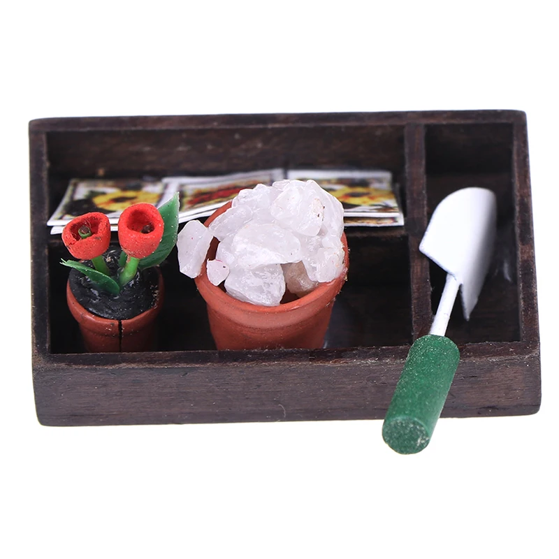 

1 Set 1/12 Dollhouse Miniature Accessory Simulation Horticulture Box Farming Tools Model Garden Tools Kids Pretend Play Toy