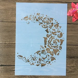 А4 29 см Мандала Луна роза DIY наслоения трафареты настенная живопись раскраска для скрапбукинга тиснильный альбом декоративный шаблон