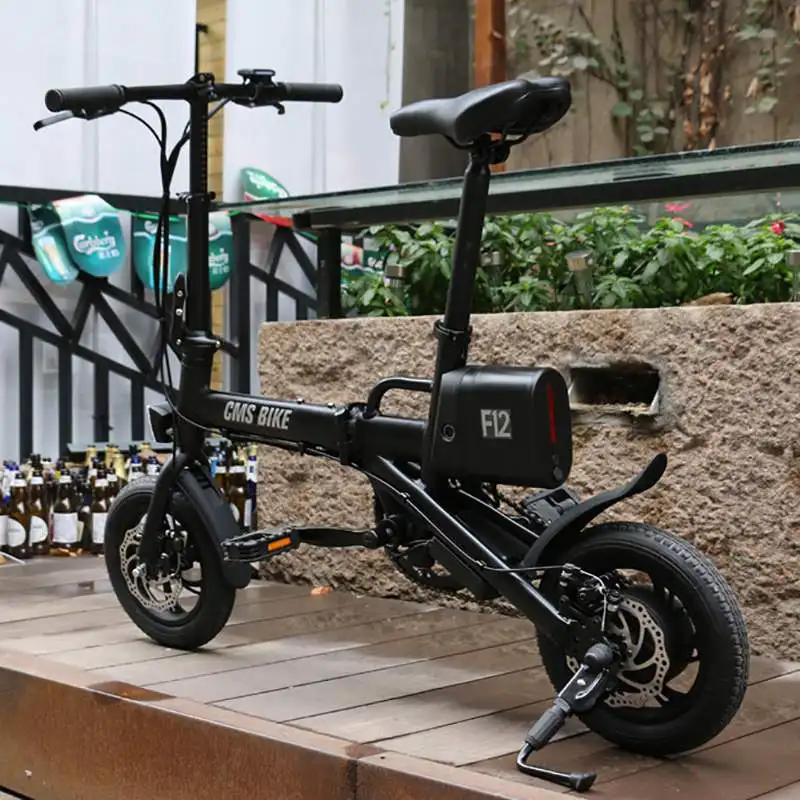CMSBIKE F12 36V 6.6AH 250W черный 12 дюймов городской складной электровелосипед 20 км/ч 50 км