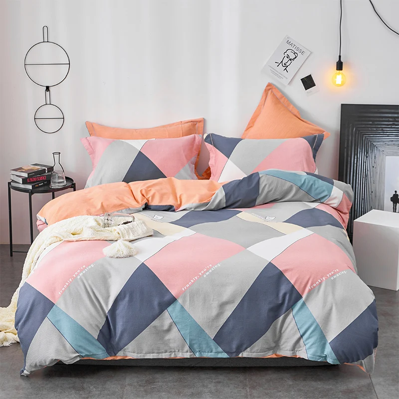 

Nordic Simple Bedding Set Cotton Soft Winter Conforter Bed Cover Pillowcases Bedding Set Ropa De Cama Home Textile DB60CD