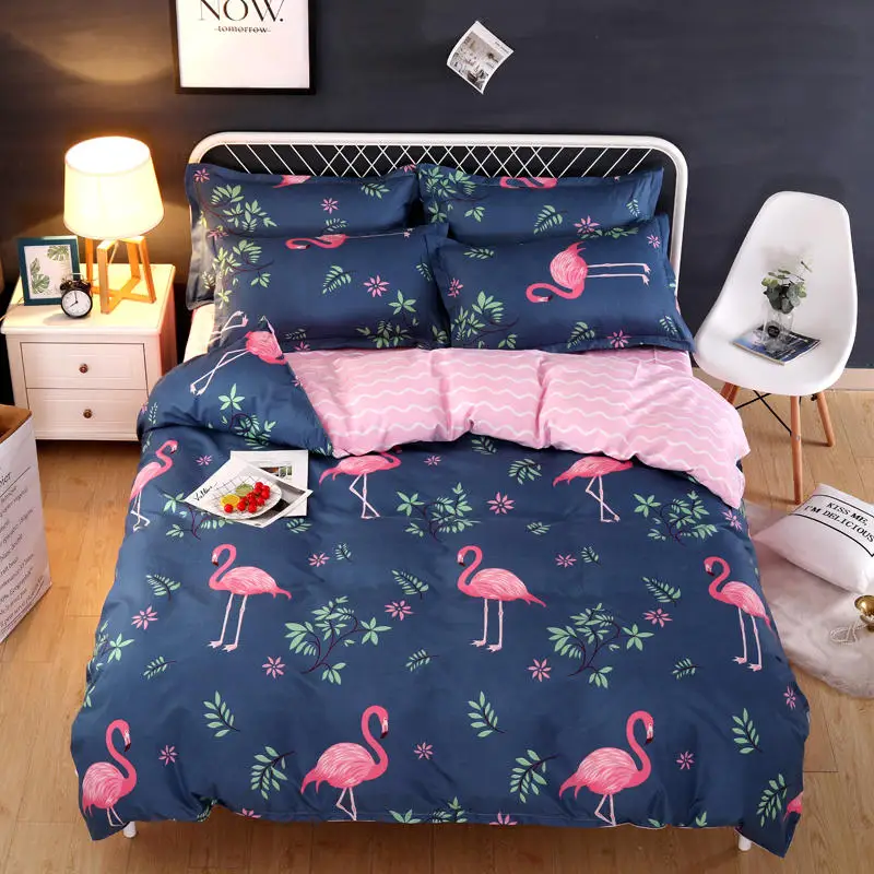 Red And Black Stripe Printed Bedding Sets Soft Duvet Cover Single/Twin/Queen/King Size Bedclothes 3pcs | Дом и сад