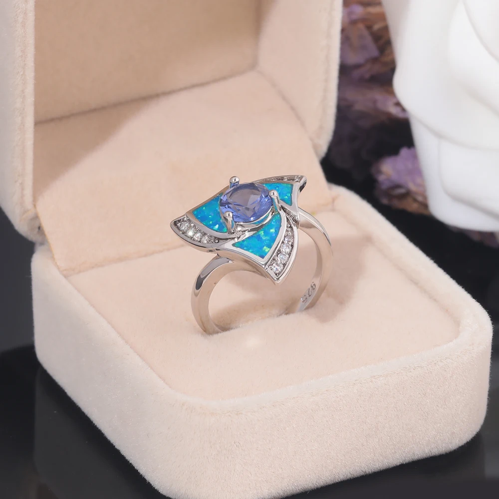 CiNily Created Blue Fire Opal Синий Циркон Кубический Цирконий Посеребренный Оптовая Лидер