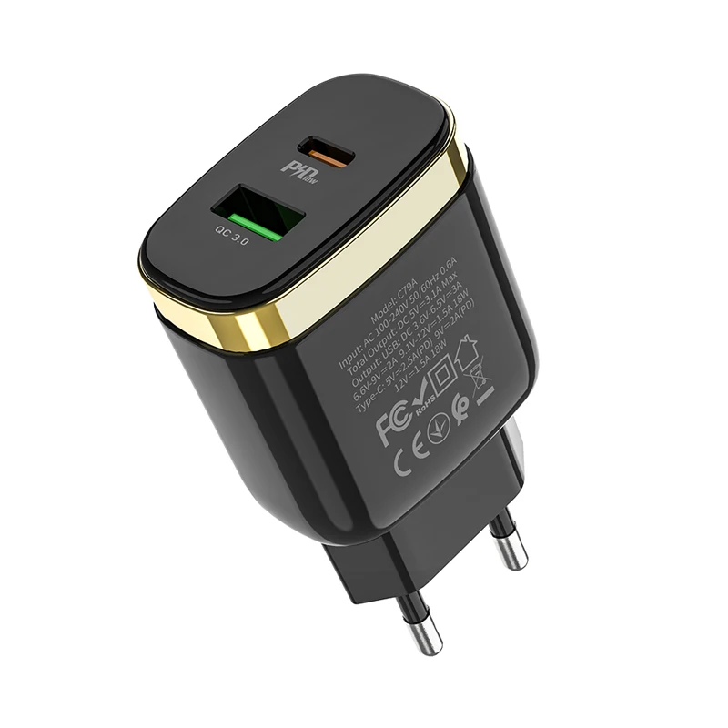 HOCO 18 Вт USB зарядное устройство Быстрая зарядка QC PD 3 0 Type C штепсельная вилка
