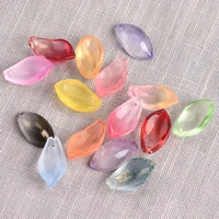 19x11mm petal shape lampwork crystal glass loose crafts beads top cross drilled pendants for earring jewelry making diy 10pcs