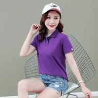 womens short sleeve summer students new korean fashion all kinds of loose girl leisure sports pure cotton lapel t shirt top