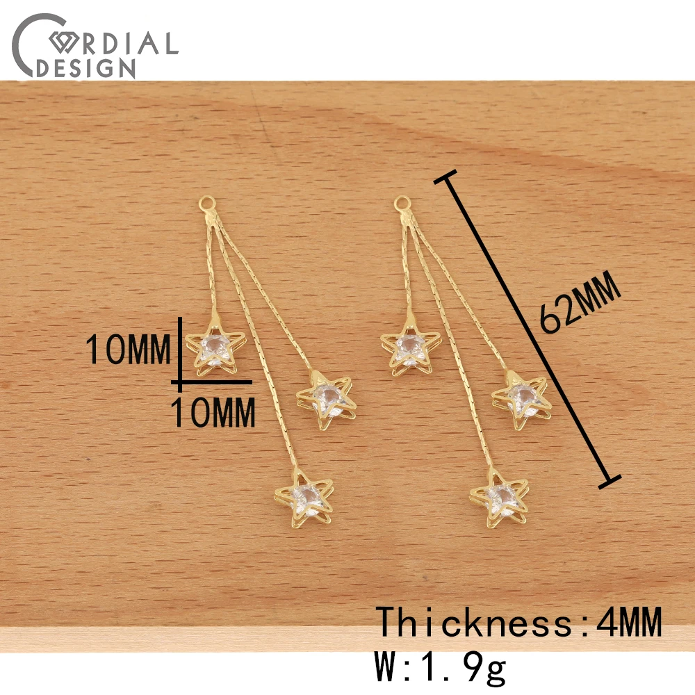 

Cordial Design 50Pcs Jewelry Accessories/Hand Made/Claw Chain/DIY Making/Earring Pendant/CZ Charms/Jewelry Findings & Components