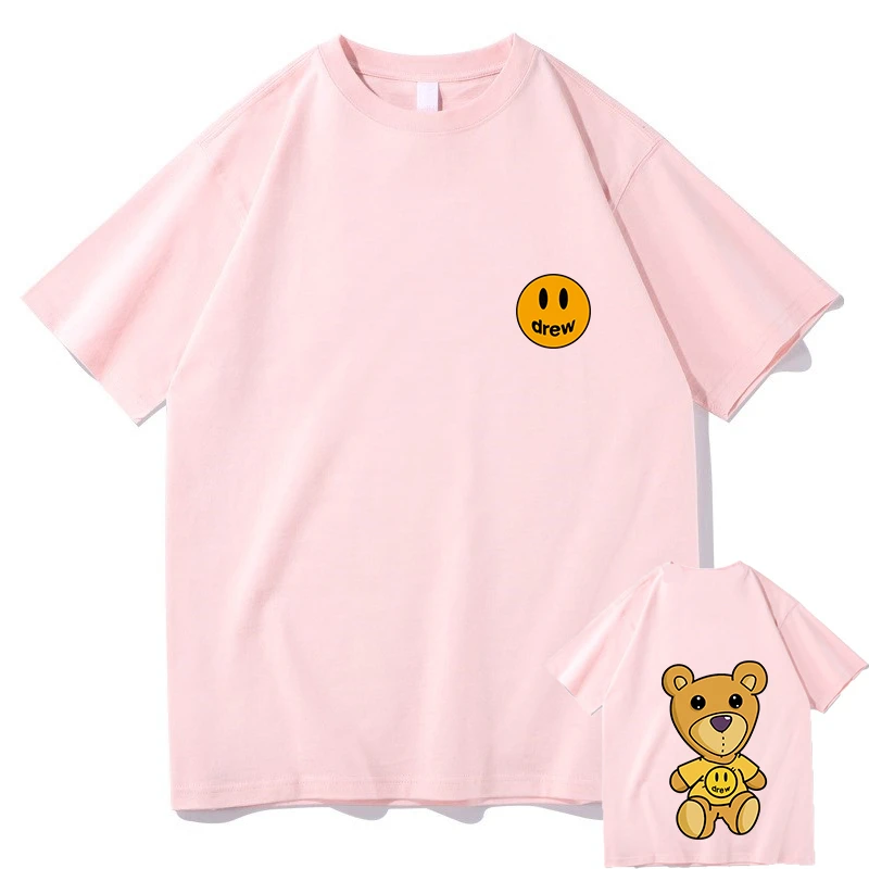 

2021Summer Printing Fashion Drew Pattern Printing Men's And Women's Hip-Hop T-shirtt 100% Cotton Casual Short Sleeves T-shirt