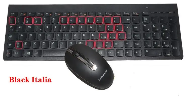 2,4 ГГц Беспроводная комбо lenovo SK8861 русская испанская немецкая французская Турецкая итальянская британская тайская шоколадная клавиатура мыши 1000 dpi мышь