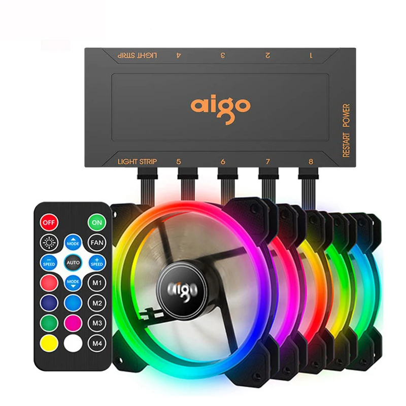 Aigo DR12 RGB вентилятор 120 мм охлаждения для ПК цветная (RGB) бесшумный компьютерных игр