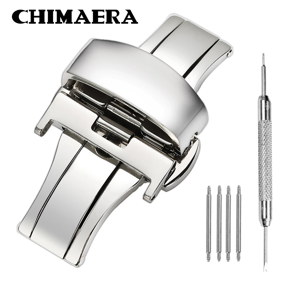 Застежка для часов CHIMAERA 316L из нержавеющей стали раскладная пряжка с двойным