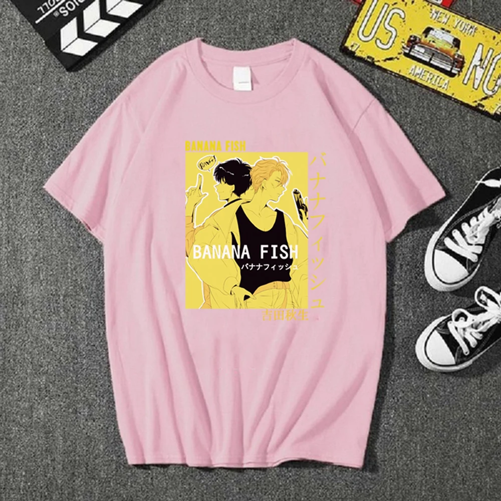

Banana Fish Hip Hop Round Neck Short Sleeve Casual T-shirt