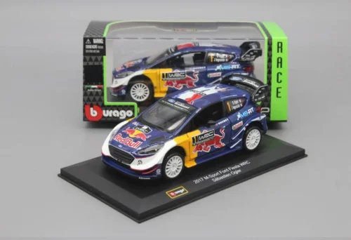 Sebastien Ogier NO.1 Bburago 1:32 M-Sport Ford Fiesta WRC Sebastien Ogier Отт Танак литая модель гоночного автомобиля в коробке - Цвет: Sebastien Ogier NO.1