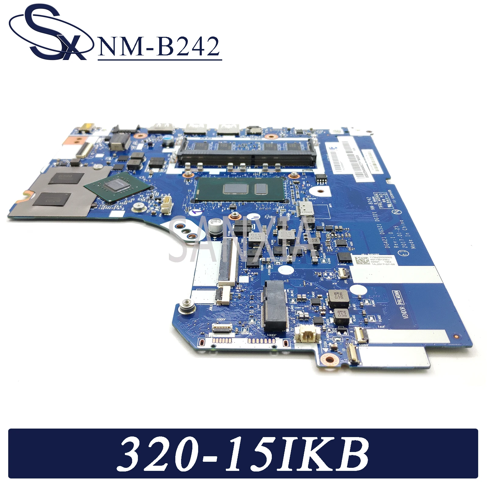 KEFU NM B242 материнская плата для ноутбука Lenovo Ideapad 320 15IKB оригинальная 4GB RAM I3 7100U