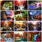 5D полноразмерная Алмазная картина сделай сам, пейзаж, алмазная вышивка, водопад, Набор для вышивки крестиком, украшение для дома