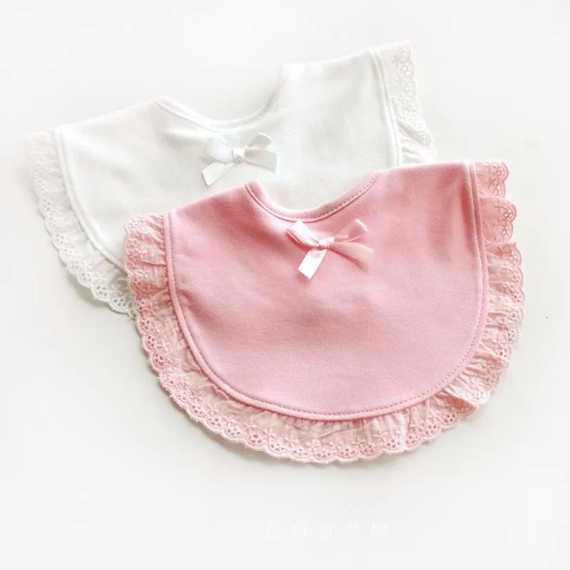 

Princess Baby Bibs Bandana Bibs Burp 100% Cotton Lace Bow Pink White Bib Baby Girls Lovely Cute Bib Bandana Infant Saliva Towels