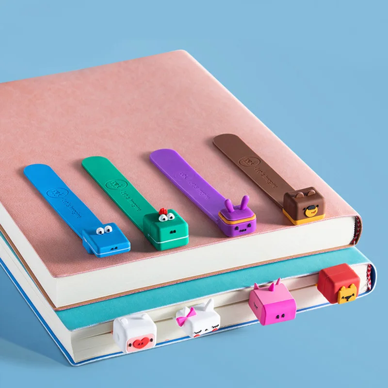 Lovely Fun Bookmarks Silicone Animals Book Mark Learning Reading Item Creative Gifts for Kids Children Kawaii Stationery |