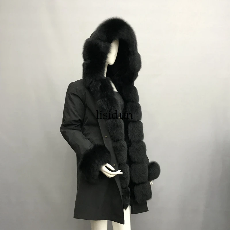 2019 модная зимняя куртка женская шуба из натурального меха лисы с воротником