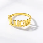 Пользовательские именные кольца для женщин Персонализированные из нержавеющей стали Старый Английский fontsанглийские шрифты регулируемое кольцо Femme ювелирный подарок