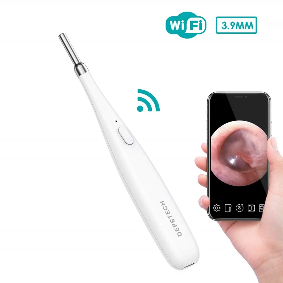 3.9mm sem Fio Endoscópio com 6 Atualizado Otoscópio Ultra-fino Wifi Orelha Inspeção Câmera Ajustável Luzes Led Ios Android hd