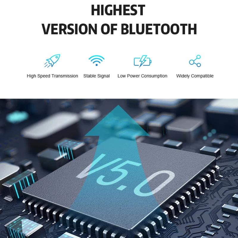 Bluetooth V5.0 наушники с 3D стерео звуком портативные TWS Беспроводные сенсорные