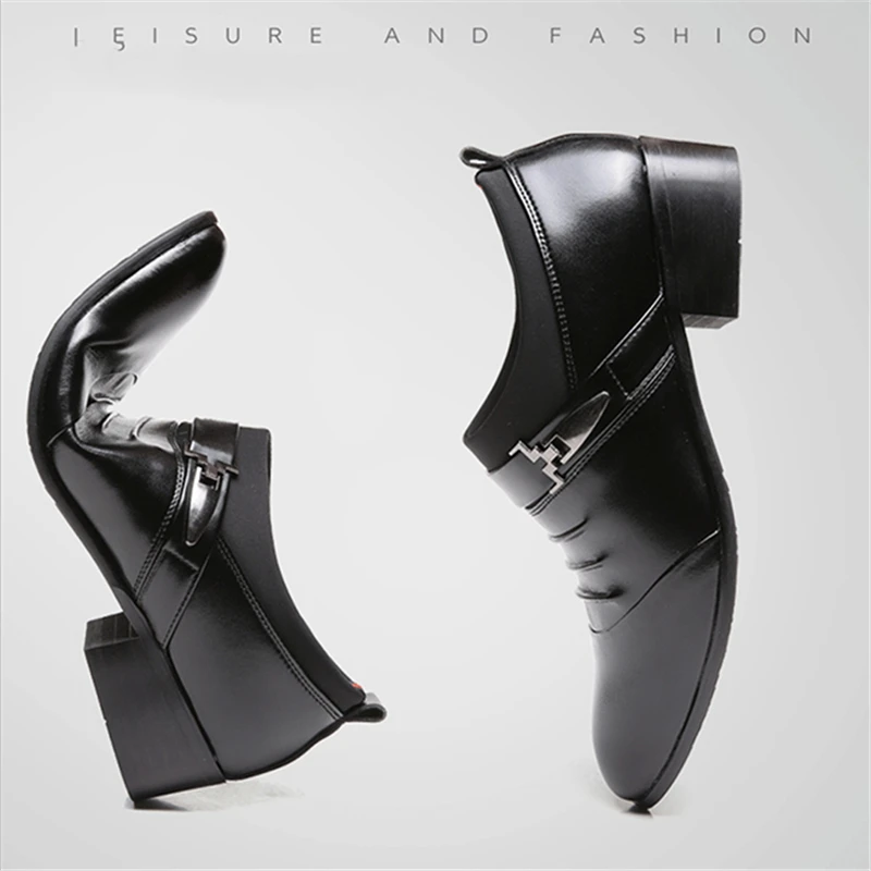 

Mens Dress Shoes High Quality Shoes For Men Business Men Shoes Pointed Toe Slip-on Men Wedding Shoes Flat 38-45 Plus Size