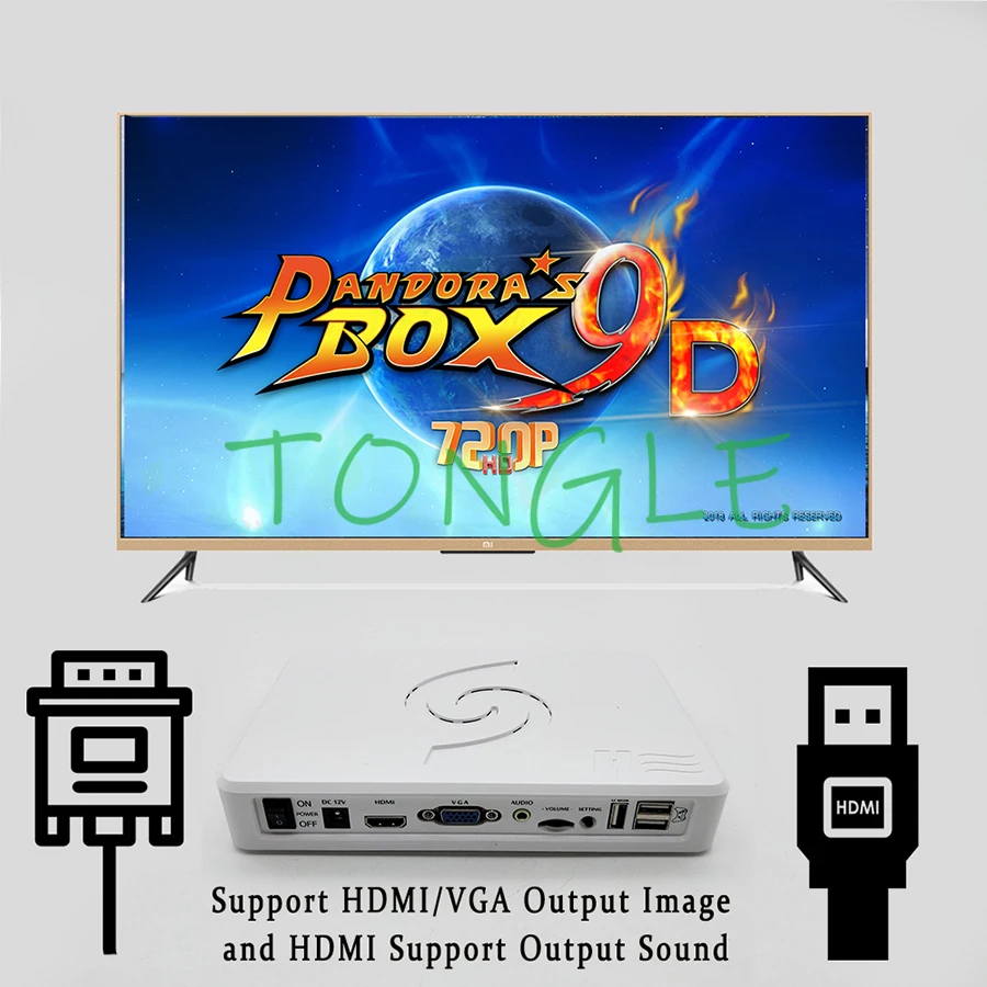 2 игрока беспроводная версия Pandora Box 9D 2500 В 1 Материнская плата HDMI/VGA выход + набор