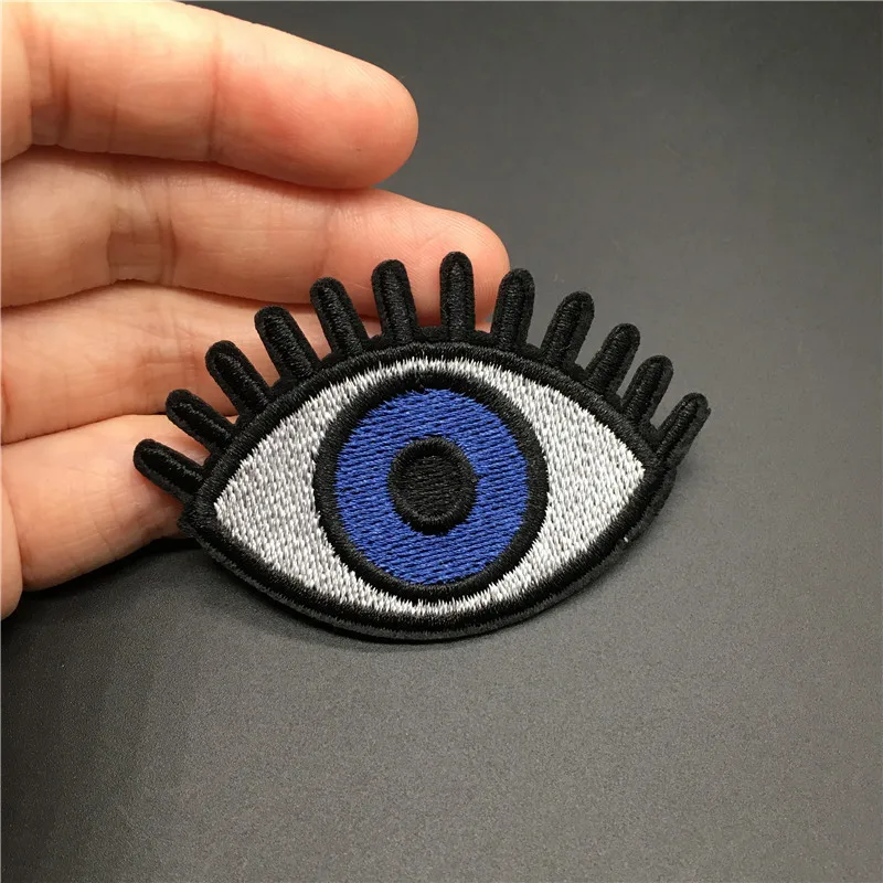 Auge Größe: 6,6x4,6 cm DIY Streifen für Kleidung Stickerei Patch Eisen auf Abzeichen Nähen Kleidung Aufkleber Applique Dekoration – Detail 4
