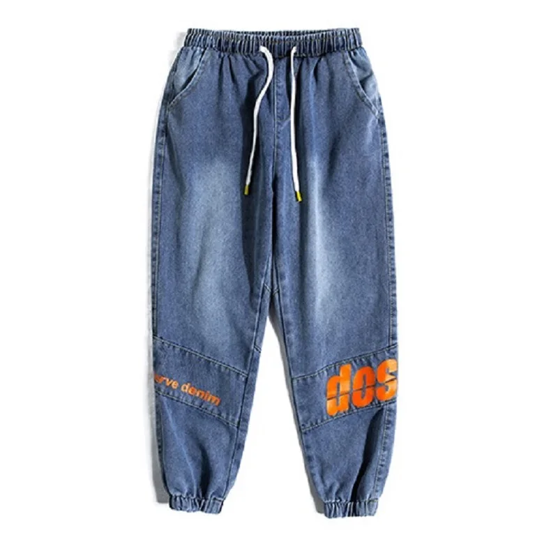 Men Fashion Oversized Baggy Jeans Trendy Brand Ins Spring and Summer Loose High Street Letter Printed Pants Korean Casual Pants