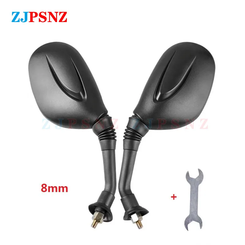 

Motorcycle Back View Mirror 8 mm Screws Universal Rotated Adjust Rearview Mirrors Mirrors Moped Side Mirror Gift tool