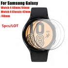 Пленка из закаленного стекла для Samsung Galaxy Watch 4 40 мм 44 мм, Классическая прозрачная защитная пленка для экрана Full HD 42 мм 46 мм, 5 шт.