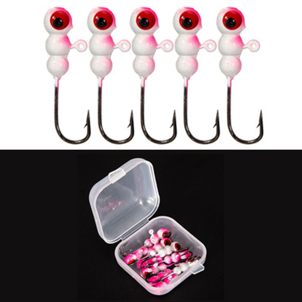 

5pcs/Box Ice Fishing Metal Jigs Heads Winter Jigging Barbed Hooks For Walleye Carp Fishhooks Jigging Bait Carp Fishing Hook