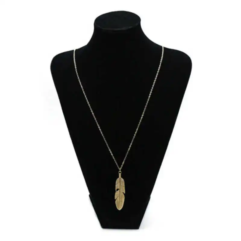 

Beautiful Pendant Chain Sweater Gift Women Feather Vintage Long Statement Necklace